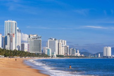 Nha Trang Şehri Plajı. Nha Trang, Vietnam - 14 Kasım 2024