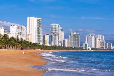 Genel manzara Nha Trang plajı. Nha Trang, Vietnam - 14 Kasım 2024