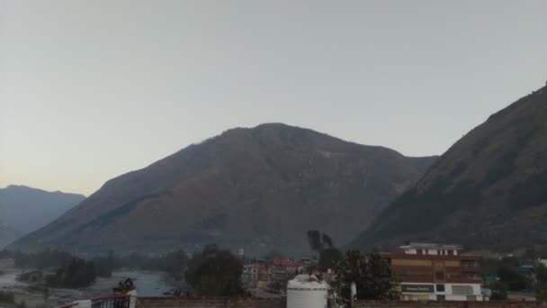Landscape View Hills Bhuntar Bazar Manali Himachal Pradesh — Stock video