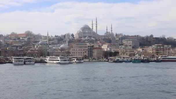 Città Istanbul Aprile 2023 Vela Stretto Del Bosforo Vista Dal — Video Stock