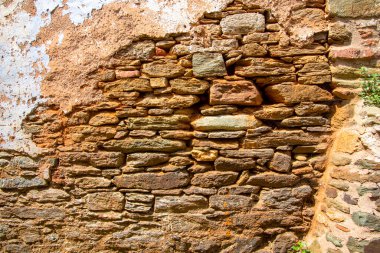 Eski ortaçağ taş duvar dokusu arka planı. Mimarlık ve doku kavramı.