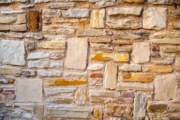 古代中世纪石墙纹理背景 结构和质感的概念 — 图库照片