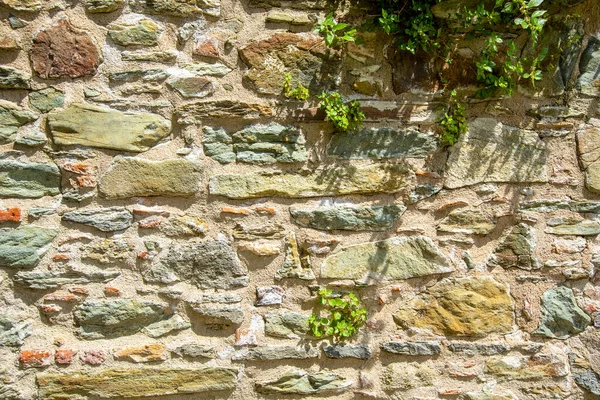 Oude Middeleeuwse Stenen Muur Textuur Achtergrond Het Concept Van Architectuur — Stockfoto