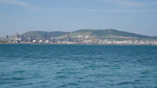 Ein Kraftwerk Meer Der Türkei Einem Sonnigen Sommertag Das Konzept — Stockvideo