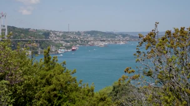 Vista Sul Ponte Istanbul Una Giornata Estiva Soleggiata Concetto Turismo — Video Stock
