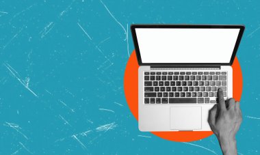 Bilgisayar teknolojisi alanında eğitim ve çalışma. Kopyalama alanı olan sanatsal kolaj.