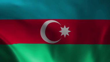 Azerbaycan bayrağı rüzgarda dalgalanıyor. Vatanseverlik ve vatan sevgisi kavramı..