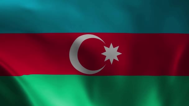 アゼルバイジャンの国旗が風の中を飛んでいる 祖国に対する愛国心と愛情の概念 — ストック動画