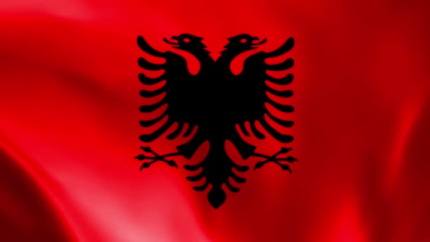 Bandiera Dell Albania Che Vola Nel Vento Concetto Patriottismo Amore — Video Stock
