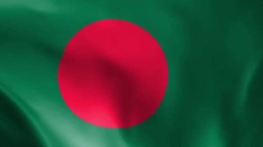 Bangladeş bayrağı rüzgarda dalgalanıyor. detaylı kumaş dokusu. Kusursuz döngülü animasyon.