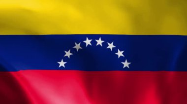 Venezuela bayrağı rüzgarda dalgalanıyor. detaylı kumaş dokusu. Kusursuz döngülü animasyon.