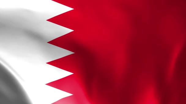 Bahrain Flagge Flattert Wind Detaillierte Textur Nahtlose Loopanimation — Stockvideo