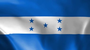 Rüzgarda dalgalanan Honduras bayrağı. detaylı kumaş dokusu. Kusursuz döngülü animasyon.