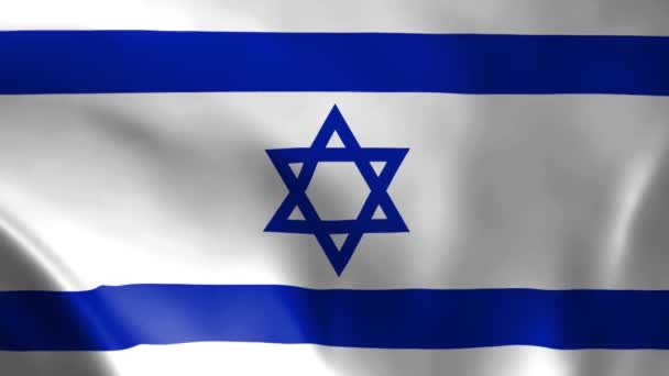 Izraelska Flaga Powiewa Wietrze Szczegółowa Struktura Tkaniny Płynna Animacja Pętelkowa — Wideo stockowe