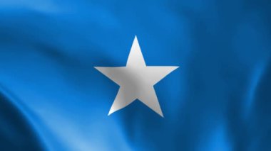 Rüzgarda Somali bayrağı. Ayrıntılı kumaş dokusu. Kusursuz döngülü animasyon.