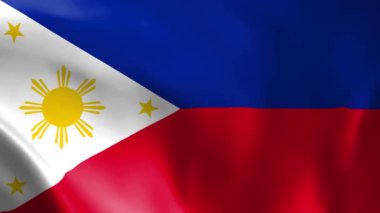 Filipin bayrağı rüzgarda savruluyor. Ayrıntılı kumaş dokusu. Kusursuz döngülü animasyon.