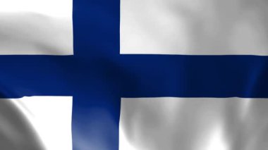 Finlandiya rüzgarda savruluyor. Ayrıntılı kumaş dokusu. Kusursuz döngülü animasyon.