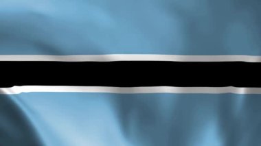Rüzgarda sallanan Botswana bayrağı. Ayrıntılı kumaş dokusu. Kusursuz döngülü animasyon.
