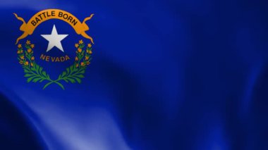 Nevada bayrağı rüzgarda savruluyor. Ayrıntılı kumaş dokusu. Kusursuz döngülü animasyon.