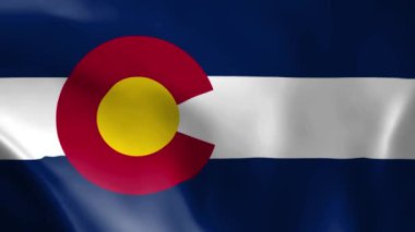 Colorado bayrağı rüzgarda savruluyor. Ayrıntılı kumaş dokusu. Kusursuz döngülü animasyon.