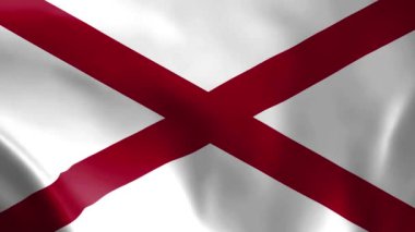 Rüzgarda Alabama bayrağı. Ayrıntılı kumaş dokusu. Kusursuz döngülü animasyon.