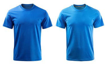 Beyaz arkaplanda mavi tişört. Güzellik ve moda konsepti.