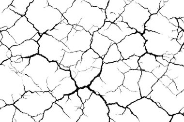 Beyaz arka planda geniş çatlaklar var. Tasarım için dokuyu çatlatır.