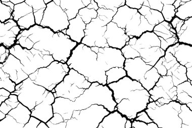 Beyaz arka planda geniş çatlaklar var. Tasarım için dokuyu çatlatır.