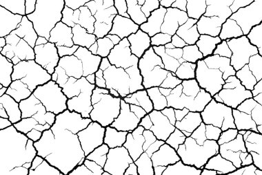 Beyaz arka planda geniş çatlaklar var. Tasarım için dokuyu çatlatır.
