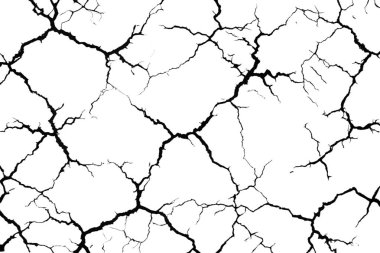 Beyaz arka planda geniş çatlaklar var. Tasarım için dokuyu çatlatır.
