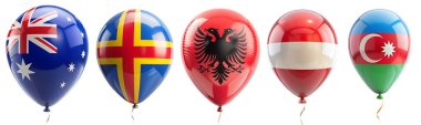 Canlı bir balon koleksiyonu Avustralya, İsveç, Arnavutluk, Avusturya ve Azerbaycan bayrakları sergiliyor. Bu festival gösterisi kültürel çeşitliliği ve birliği vurguluyor.