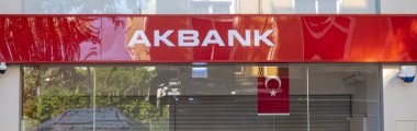 Istanbul, Turkey June 15, 2025. Akbank branch in the center of the city. The concept of a good and reliable bank in Turkey.