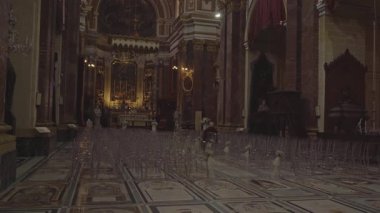 Mdina Malta Rabat 'taki St. Paul Katedrali' nin içi.