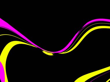 Soyut uçan çizgiler, soyut dalga arkaplanı, dışarıdaki sarı ve pembe dalgalı çizgiler, şablon, kopyalama alanı