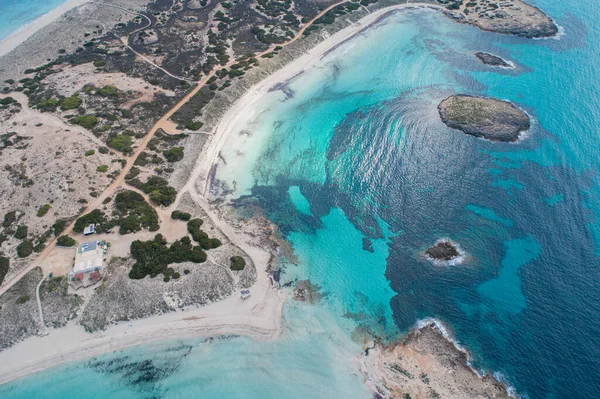 Bästa Stranden Europa Med Turkosa Vatten Med Sand Och Stenar — Stockfoto