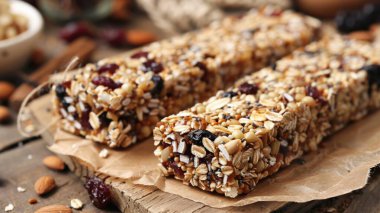 Ev yapımı için adım adım tarif, sporcular için uygun sağlıklı enerji çubukları