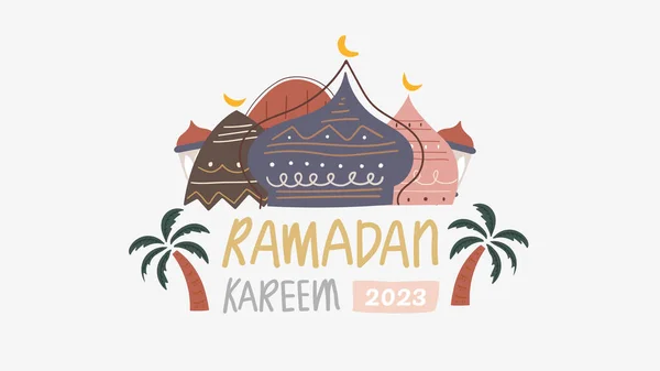 Ramadan Kareem Wektor Ilustracja Islamski Wakacje Plakat Tle Baner — Wektor stockowy