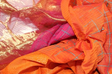 Geleneksel Kadın El Yapımı Sari Beyaz Arkaplanda İzole Edildi