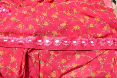 Geleneksel Kadın El Yapımı Sari Beyaz Arkaplanda İzole Edildi