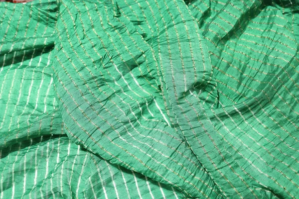 Female Handmade Green Colored Dupatta Isolated White Background — Stock Photo, Image