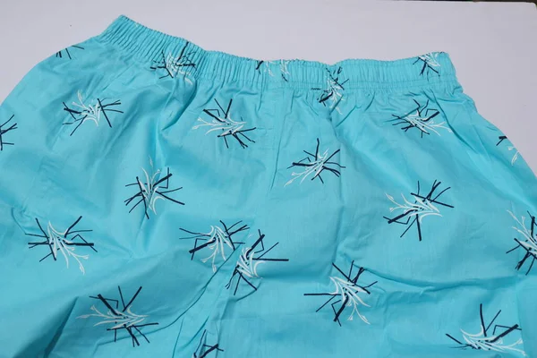 Pantalones Cortos Salón Color Azul Masculino Aislados Sobre Fondo Blanco —  Fotos de Stock