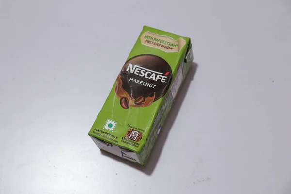 Вид Зверху Напій Nescafe Оригінальній Упаковці — стокове фото