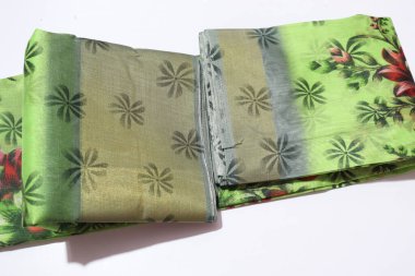 Geleneksel Kadın El Yapımı Sari Beyaz Arkaplanda İzole Edildi