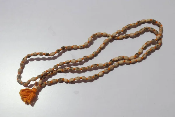 Tulsi Mala Prayer Beads Made Seeds Rudraksha Tree — Stock Photo, Image