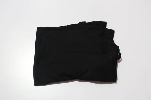 Γυναικείο Μαύρο Shirt Απομονωμένο Λευκό Φόντο — Φωτογραφία Αρχείου