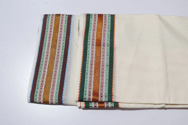 Colorido Tradicional Saree Aislado Sobre Fondo Blanco —  Fotos de Stock