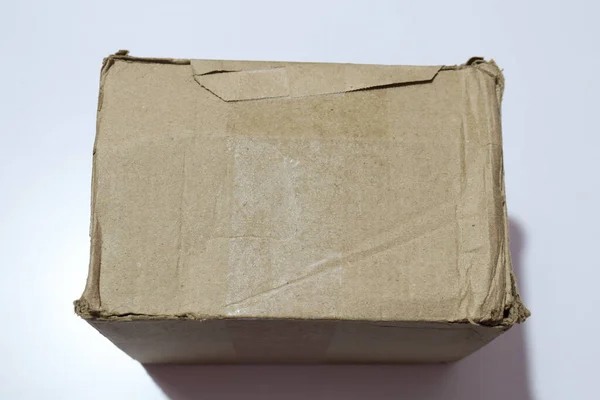 Top View Brown Paper Box — Stock Photo, Image