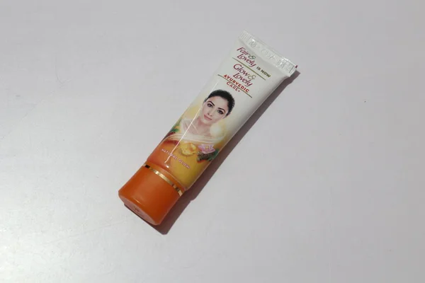 Ayurvedic Glow Lovely Natural Face Cream Isolated White Background Hyderabad — Stock Photo, Image