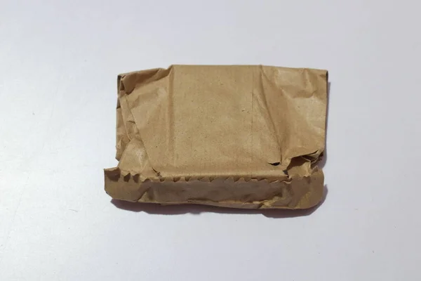 Top View Brown Paper Package — Stock Photo, Image