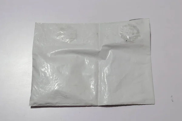 Vista Superior Saco Plástico Branco — Fotografia de Stock